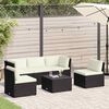 vidaXL Salon de jardin 4 pcs avec coussins Résine tressée Marron
