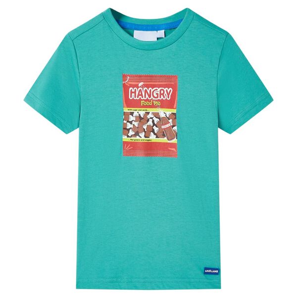 T-shirt pour enfants avec manches courtes menthe fonc&eacute; 116
