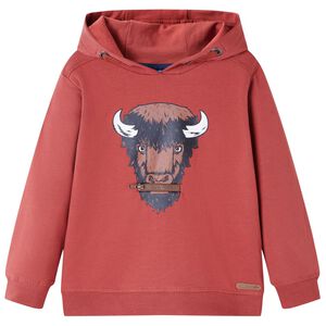vidaXL Sweatshirt &agrave; capuche pour enfants rouge br&ucirc;l&eacute; 104