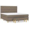 vidaXL Sommier &agrave; lattes de lit avec matelas Taupe 160x200 cm Tissu
