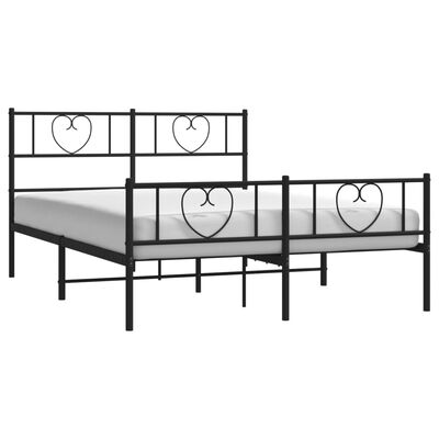 vidaXL Cadre de lit métal sans matelas avec pied de lit noir 120x200cm