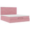 vidaXL Cadre de lit ottoman avec matelas rose 180x200 cm velours