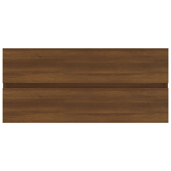 vidaXL Armoire d'&eacute;vier Ch&ecirc;ne marron 100x38,5x45 cm Bois d'ing&eacute;nierie
