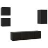 vidaXL Ensemble de meubles TV 5 pcs Noir Bois d'ing&eacute;nierie