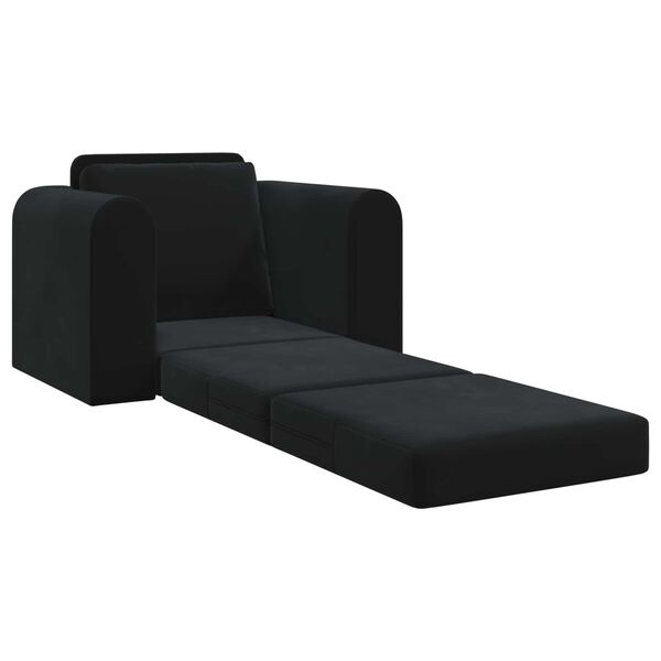 vidaXL Canap&eacute;-Lit Noir 98 x 71 x 83 cm Velours