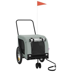 vidaXL Remorque de v&eacute;lo pour animaux de compagnie gris et noir