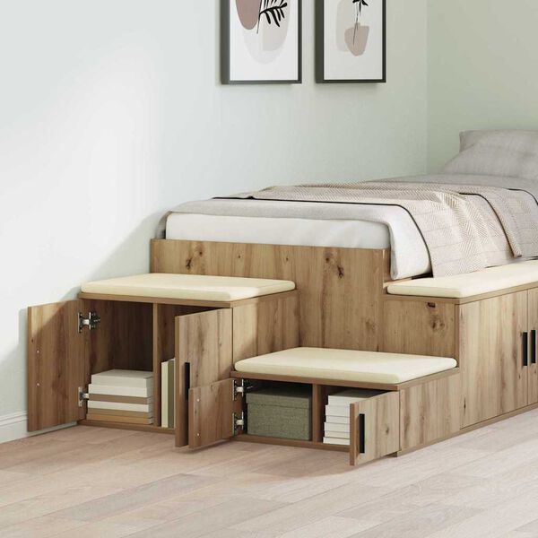 vidaXL Armoire de rangement 2 pcs Ch&ecirc;ne artisanal 118 x 41 x 40 cm