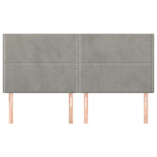 vidaXL T&ecirc;te de lit Gris clair 160x5x118/128 cm Velours