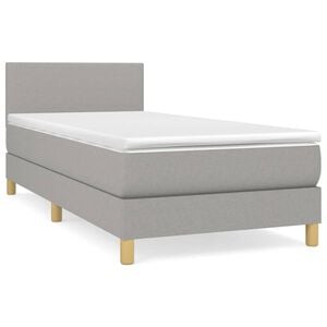 vidaXL Sommier &agrave; lattes de lit avec matelas Gris clair 80x200 cm Tissu