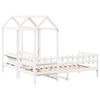 vidaXL Ensemble de lit de jour et de banc et toit sans matelas blanc