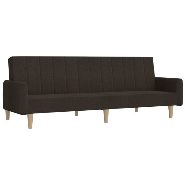 vidaXL Canap&eacute;-lit &agrave; 2 places Marron fonc&eacute; Tissu