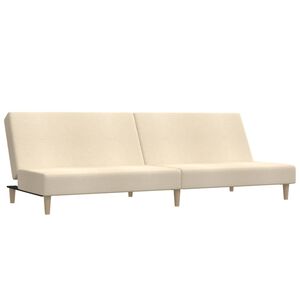 vidaXL Canap&eacute;-lit &agrave; 2 places cr&egrave;me tissu