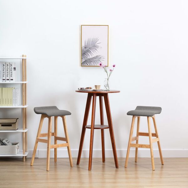 vidaXL Tabourets de bar lot de 2 gris fonc&eacute; tissu