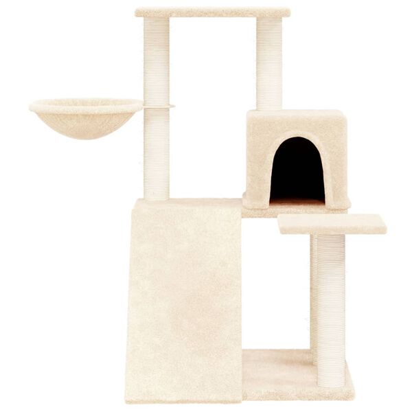 vidaXL Arbre à chat avec griffoirs en sisal Crème 82 cm