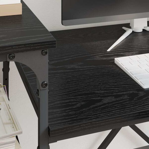 vidaXL Bureau Ch&ecirc;ne noir 105 x 50 x 90 cm Bois d'ing&eacute;nierie