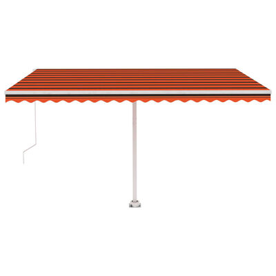 vidaXL Auvent manuel rétractable avec LED 450x350 cm Orange et marron