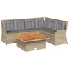 vidaXL Salon de jardin avec coussins 5 pcs beige r&eacute;sine tress&eacute;e