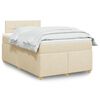 vidaXL Sommier &agrave; lattes de lit avec matelas cr&egrave;me 120x190 cm tissu