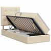 vidaXL Lit avec rangement et matelas Cr&egrave;me 100 x 200 cm tissu