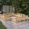 vidaXL Salon de jardin 13 pcs bois de pin massif