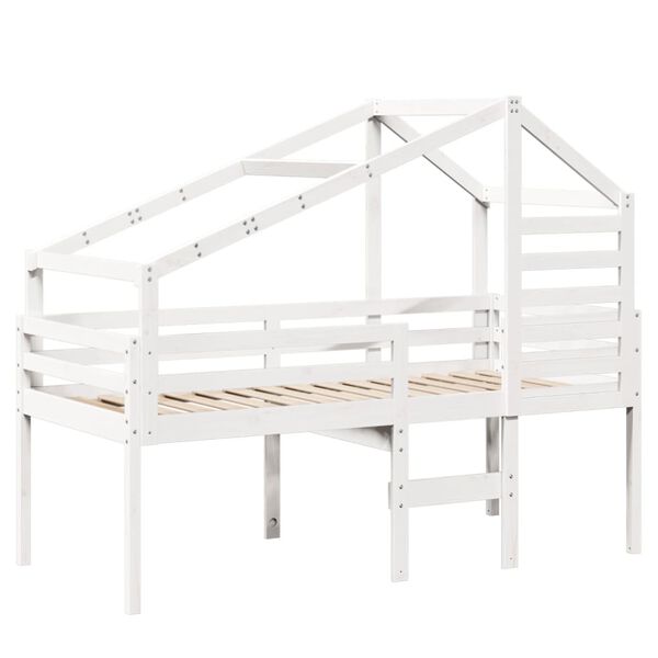 vidaXL Lit haut sans matelas blanc 90x190 cm bois de pin massif