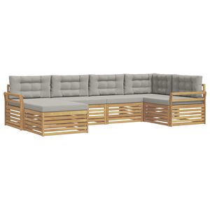 vidaXL Ensemble de canap&eacute;s d'ext&eacute;rieur 6 pc Blanc et gris clair