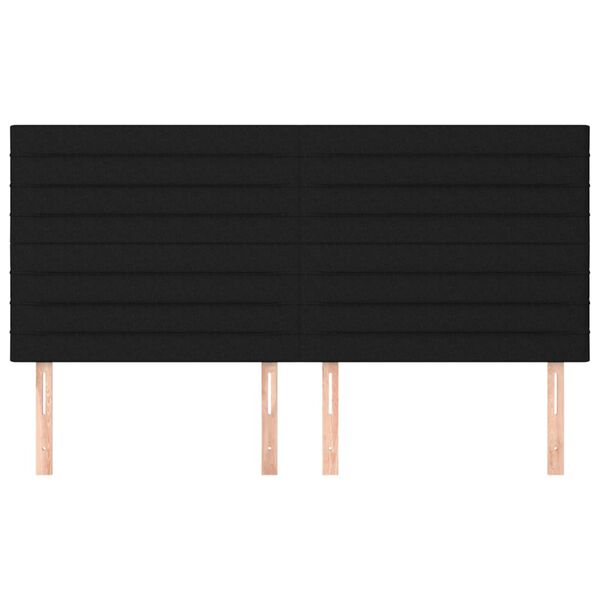 vidaXL T&ecirc;te de lit Noir 180x5x118/128 cm Tissu