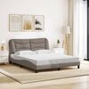 vidaXL Cadre de lit avec LED sans matelas Hvar taupe 160x200 cm tissu