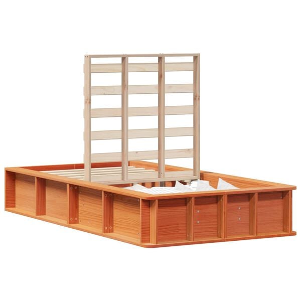 vidaXL Cadre de lit Cire marron 75 x 190 cm Bois de pin massif