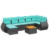 vidaXL Ensemble de canap&eacute; de jardin 8 pcs avec coussins noir r&eacute;sine tress&eacute;e