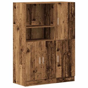 vidaXL Ensemble d'armoires de cuisine 2 pcs vieux bois