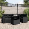 vidaXL Salon de jardin 6 pcs avec coussins noir r&eacute;sine tress&eacute;e