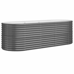 vidaXL Lit sur&eacute;lev&eacute; de jardin Acier galvanis&eacute; Anthracite