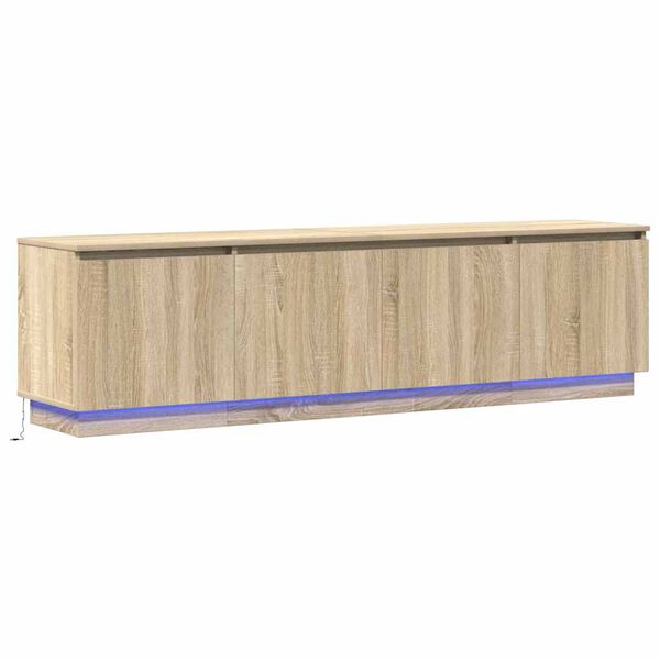 vidaXL Meuble TV Ch&ecirc;ne Sonoma 180 x 38 x 49 cm Bois d'ing&eacute;nierie