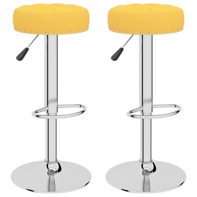 vidaXL Tabourets de bar lot de 2 jaune moutarde tissu