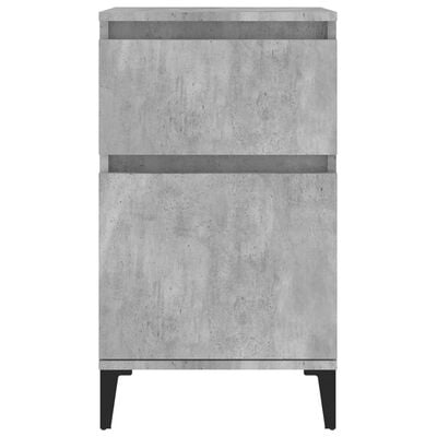 vidaXL Tables de chevet 2 pcs gris béton 40x35x70 cm