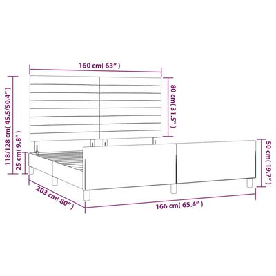 vidaXL Cadre de lit sans matelas crème 160x200 cm tissu