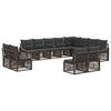 vidaXL Ensemble de canap&eacute; de jardin 12 pc Gris polyrotin