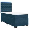 vidaXL Sommier &agrave; lattes de lit avec matelas bleu 90x200 cm velours