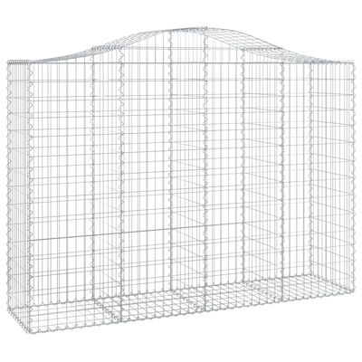 vidaXL Panier de gabions arqué 200x50x140/160 cm Fer galvanisé