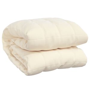 vidaXL Couverture lest&eacute;e Cr&egrave;me clair 220x235 cm 15 kg Tissu