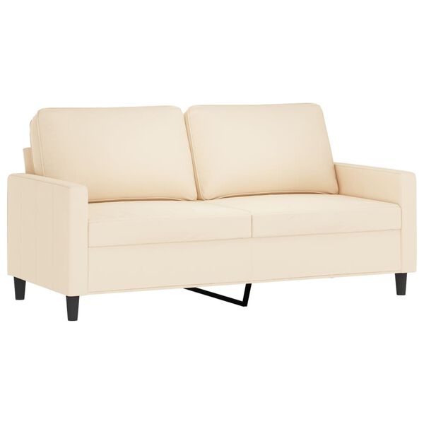 vidaXL Ensemble de canap&eacute;s 3 pcs avec coussins Cr&egrave;me Velours