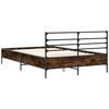vidaXL Cadre de lit sans matelas ch&ecirc;ne fum&eacute; 140x200 cm