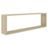 vidaXL &Eacute;tag&egrave;res cube murales 2 pcs ch&ecirc;ne sonoma bois d'ing&eacute;nierie