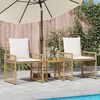 vidaXL Ensemble de meubles d'ext&eacute;rieur 3 pcs Blanc Naturel et Cr&egrave;me