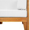 vidaXL Canap&eacute; d'angle sectionnel et coussins blanc cr&egrave;me Bois d'acacia