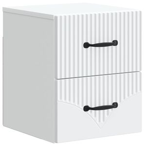 vidaXL Cabinet de chevet mural avec tiroir Blanc 34,5 x 33 x 40 cm