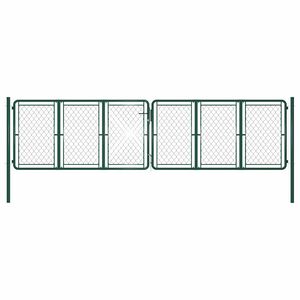 vidaXL Portail de jardin en acier vert 400 x 100 cm
