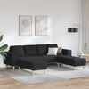 vidaXL Canap&eacute; de salon 3 pcs Noir Polyester