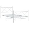 vidaXL Cadre de lit m&eacute;tal sans matelas et pied de lit blanc 100x190 cm